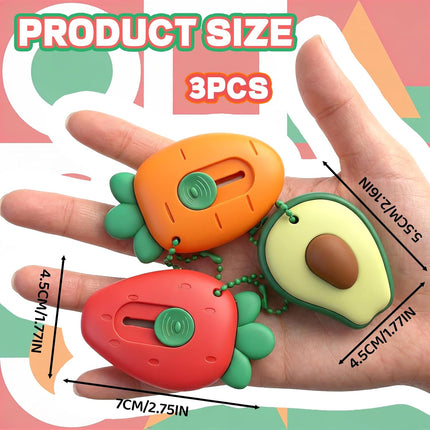 3Pcs Mini Fruit Shaped Retractable Utility Knife Box Cutter Letter Opener Portable Utility Knives Art & Craft Cutter Office School Stationery for Students, DIY Crafts, Cutting Envelope Paper Cardboard