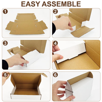50 Pack 9x6x2 Inches Shipping Boxes, Corrugated Cardboard Mailing Box, Small White Gift Box Mailers, Packaging Boxes for Business Present, Moving and Storage