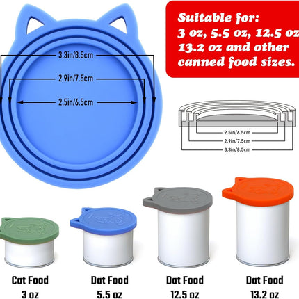 4 Pack Pet Food Can Cover Silicone Food Can Lids,Universal BPA Free, One Fit Most Standard Size Food Cans