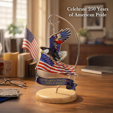250th Anniversary USA Ornament 1776 –2026, America 250 Eagle Patriotic Tabletop Decoration, 4th of JulyDecorations, Patriotic Gift for Veterans Independence Day