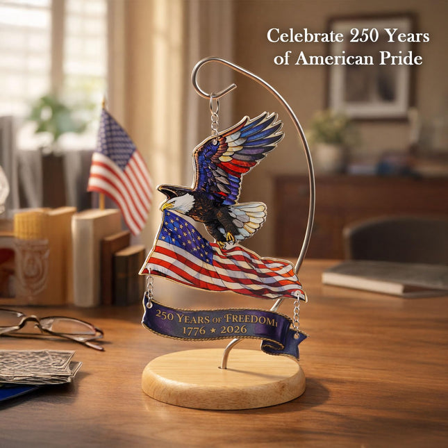 AuraHaus CasaAura 250th Anniversary USA Ornament 1776 –2026, America 250 Eagle Patriotic — Home Decor & Ambiance