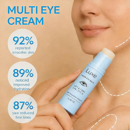 Luxe Korean Under Eye Balm – Lift and Firm Multi Balm Stick, Hydrating, Smoothing, and Refreshing Eye Care Stick for Dark Circles, Puffiness, and Fine Lines, With Collagen Extract (1PC)