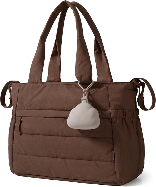 Puffy Diaper Bag Tote with Changing Pad and Pacifier Case