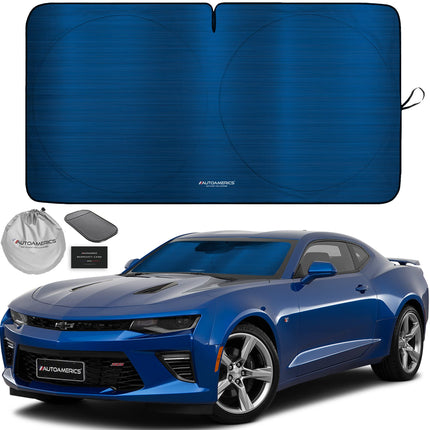 1-Piece Windshield Sun Shade Grunge American Flag - 4 USA Design - Foldable Car Front Window Sunshade for Most Sedans SUV Truck - Blocks Max UV Rays and Keeps Your Vehicle Cool - Medium