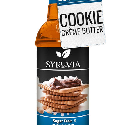 Syruvia Sugar Free Coffee Syrup, Cookie Creme Butter Flavored Syrup for Drinks, Lattes, and Desserts – 25.4 fl oz