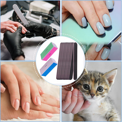 Set de lima y pulidor de uñas, kit 4 Way de pulidores brillantes, limas para uñas naturales, manicura, limado, pulido y cuidado, 100/120/240/600/3000 Grit