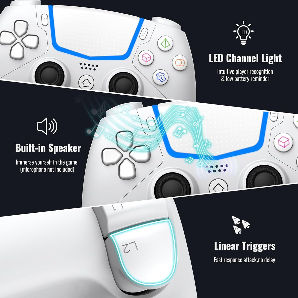 White Wireless Gaming Controller with Hall Joysticks - photo 5