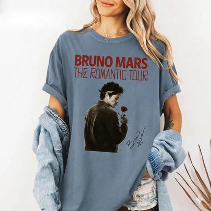 Handmade Bruno The Romantic Tour T-Shirt, Memorabilia Best Friend Matching Tee, Concert Merch 2026 Multicolor Unisex