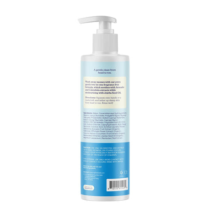 Hello Bello Baby Ultra-Hydrating Shampoo & Wash, Fragrance Free for Sensitive Skin, 10oz Bottle
