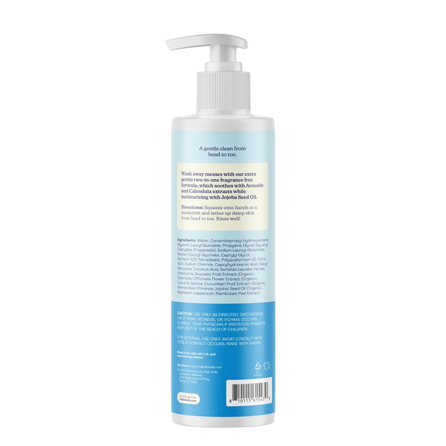 Baby Ultra-Hydrating Shampoo & Wash, Fragrance Free for Sensitive Skin, 10 oz Bottle