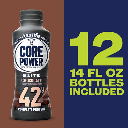 Elite High Protein Chocolate Shake, 42g Protein, 14 oz Bottles, 12 Pack - photo 4