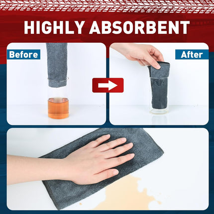 Microfiber Cleaning Cloths Bulk-15 Pack, Gray Microfiber Towels for Cars, Ultra Absorbent Microfiber Towel Weave Grime & Liquid for Streak-Free Mirror Shine - Car Washing Cloth, 12x12 inches