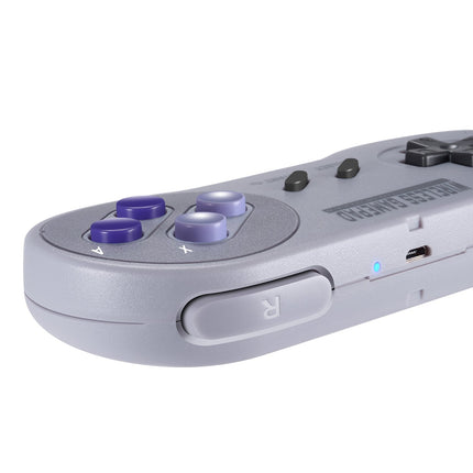 Asopiram Wireless Controller for SNES Games, 2.4GHz Cordless Gamepad with USB Receiver for Windows PC Emulator, Rechargeable Retro Joystick Compatible for SNES Classic Switch I, 2-Pack