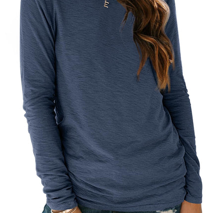 Women's Long Sleeve Crewneck Shirts Casual Basic Tops