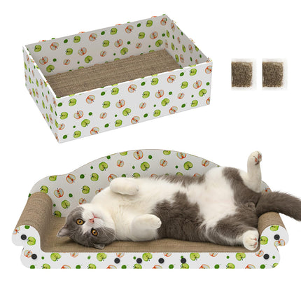 Cat Scratching Board, Corrugate Cat Scratcher with Catnip, 2 Pack