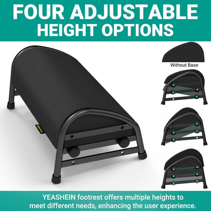 YEASHEIN Adjustable Foot Rest for Under Desk at Work, Ergonomic Foot Stools with 7 Positions, Elevated Cushion Under Desk Footrest with Metal Frame, Leg Rest Used for Home, Car, PC Gaming Accessories