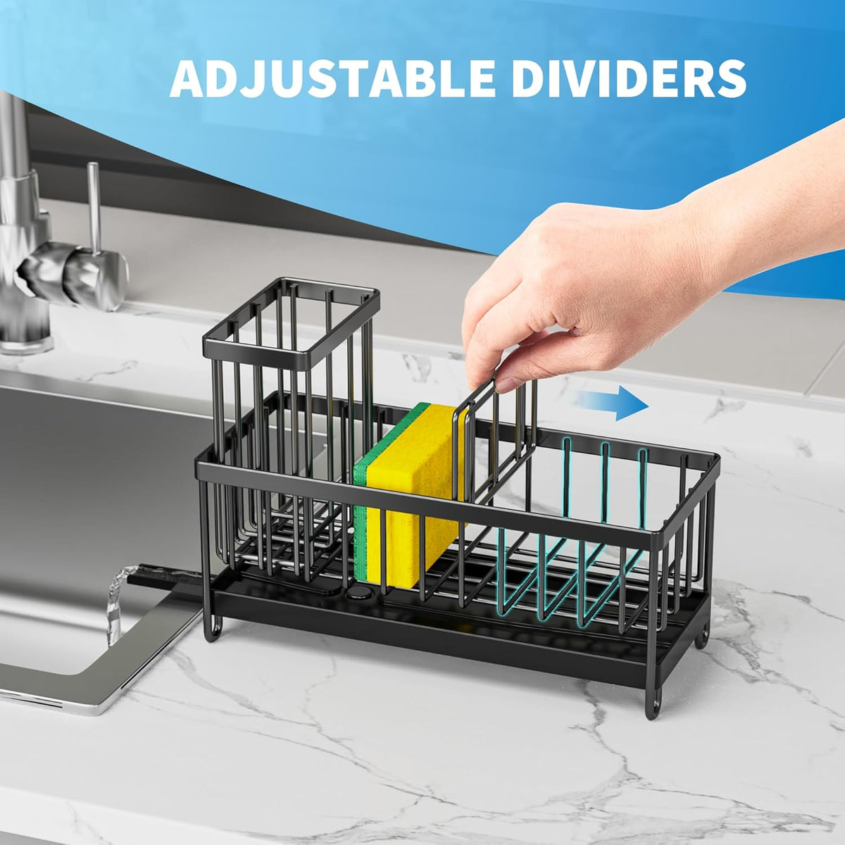 Cisily Kitchen Caddy - in use with sponge and brush