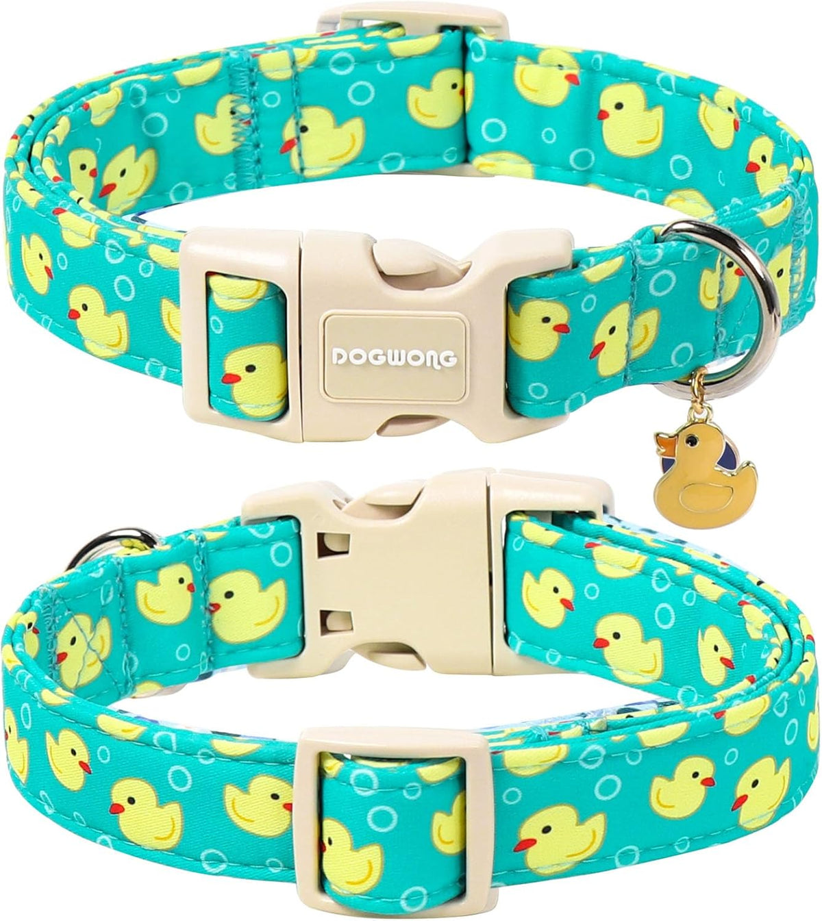Ducky Pattern Adjustable Heavy-Duty Collar for Small Dogs, 11-16 Inch Neck - photo 2