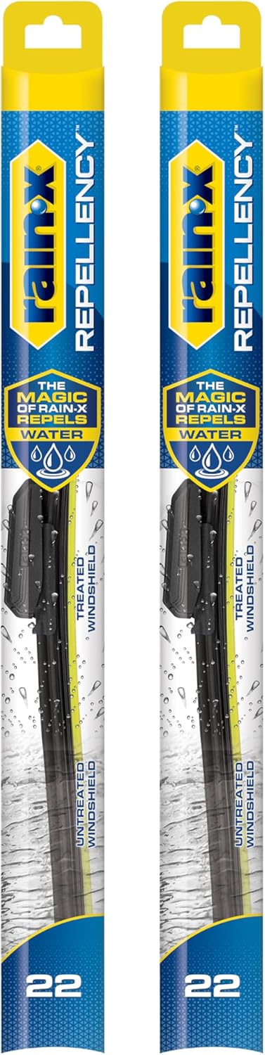 Repellency Water Repellent Wiper Blades, 22" Windshield Wipers (Pack of 2), All Weather Streak-Free for Enhanced