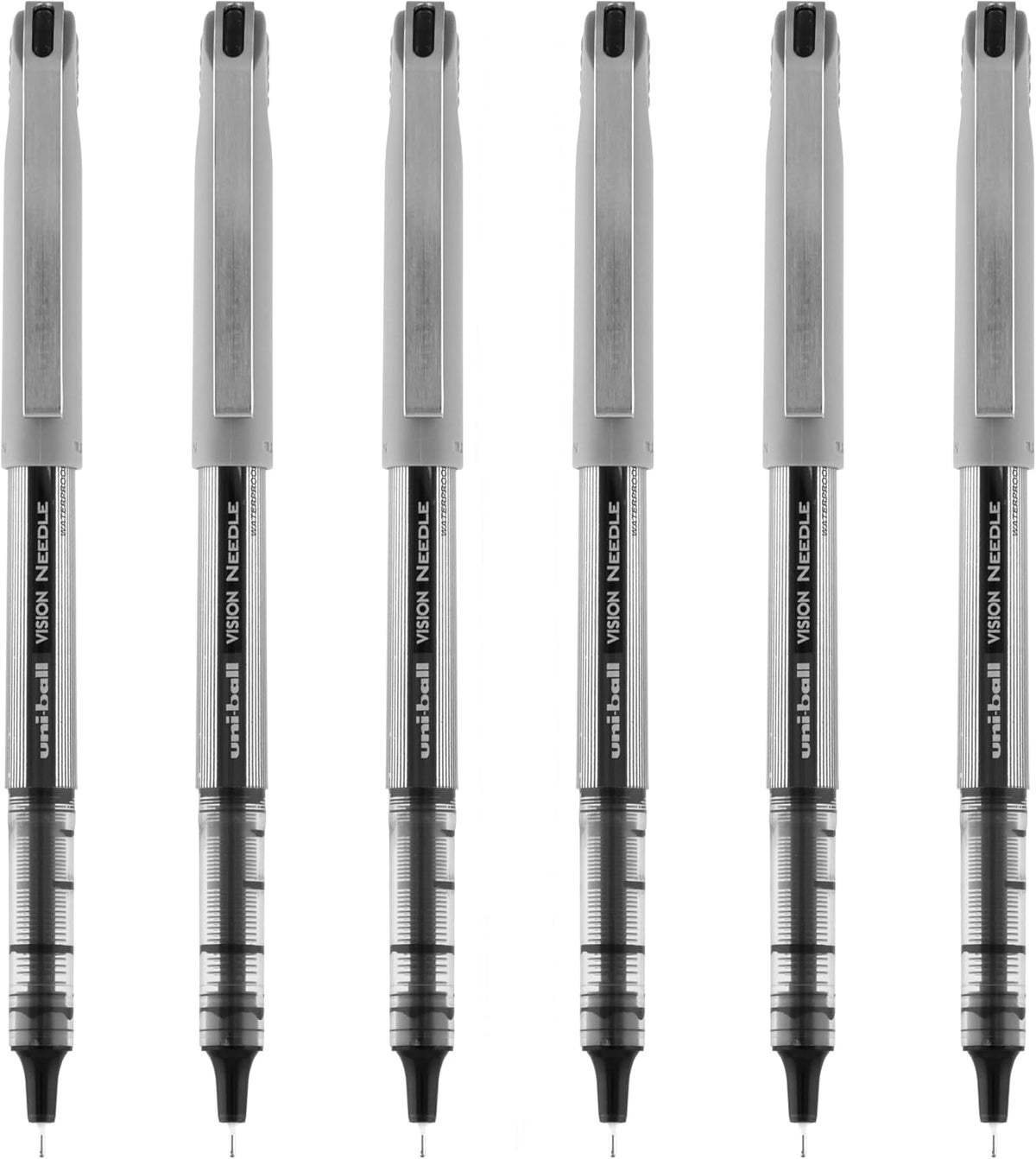 Needle Rollerball Pen, Fine Point (0.7mm), Black Ink, 6 Pens