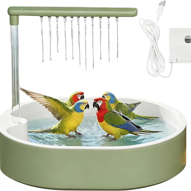 Automatic Bird Shower with Running Water, USB-Powered Circulating Water