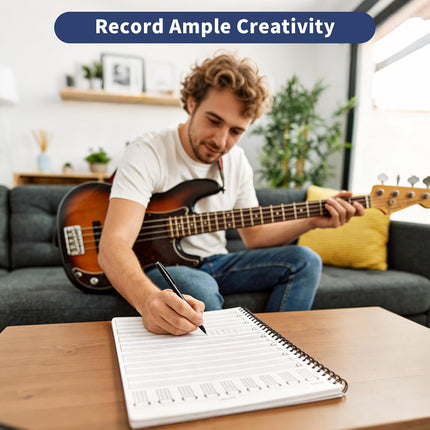 Bass Clef and TAB Notebook Tablature Bass Music Tabs Journal 120 Pages 28cm X 22cm Notebook with Bass Chord Interval Music Theory