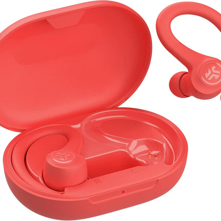 Wireless Workout Earbuds Featuring Clear Calling, Secure Earhook Sport Design, 35+ Hour Bluetooth Playtime, 3 EQ Sound Settings, and IP55 Sweat Resistance (Coral)