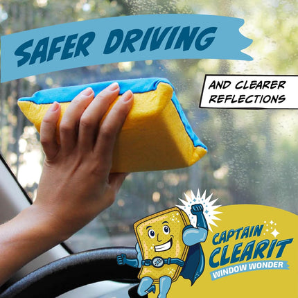 Sponge - Window Cleaner Tool for Car Windshield, Mirrors, Glass - Non-Scratch, Super Absorbent Window Cleaning Sponges - Car Cleaning Supplies 2-Pack - 6 X 4.5 X 2 in