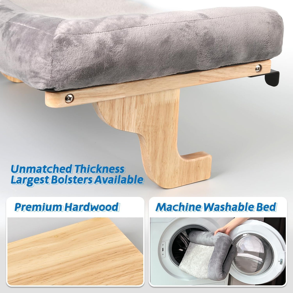 Cat Perch for Window Sill with Bolster - Orthopedic Hammock Design with Premium Hardwood & Robust Metal - photo 4