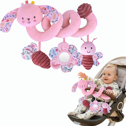 Multi-Use Baby Spiral Activity Toy – Spiral carseat Toy for Car Seat, Stroller,Play Gym, Keeps Baby Quiet, Easy Travel Solution