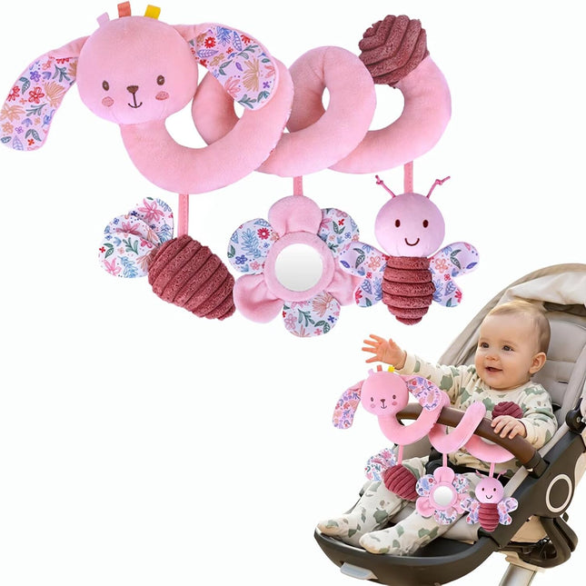 Multi-Use Baby Spiral Activity Toy – Spiral carseat Toy for Car Seat, Stroller,Play Gym, Keeps Baby Quiet, Easy Travel