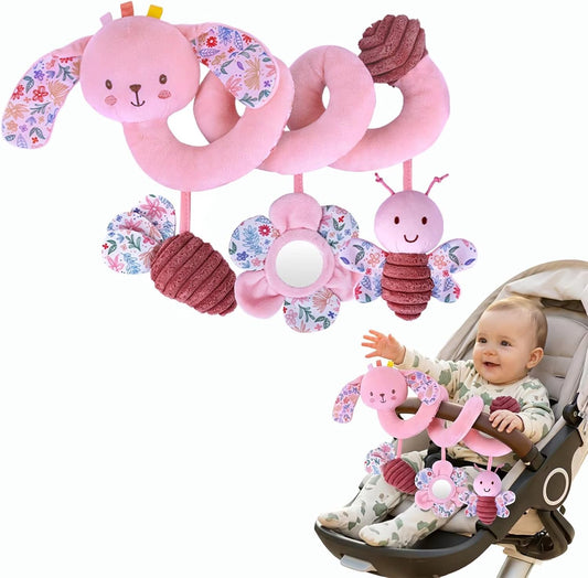 Multi-Use Baby Spiral Activity Toy – Spiral carseat Toy for Car Seat, Stroller,Play Gym, Keeps Baby Quiet, Easy Travel