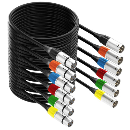 15FT XLR Microphone Cable, XLR Male to Female Balanced Mic Cord, 2 Pack