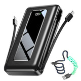 50000mAh Portable Charger Power Bank, Fast Charging with Built in Cables