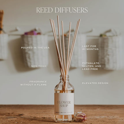 Salt & Sea Reed Diffuser Set - Sea Salt Citrus & Musk Amber Scent Diffuser - Reed Diffusers for Home with Long Lasting Fragrance - Non-Toxic Oil Reed Diffuser - Made in the USA