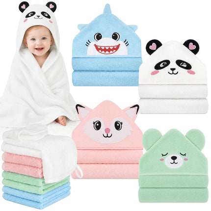12 PCS Baby Bath Towels Set for Infants Toddlers Essentials