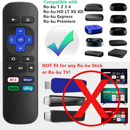 Universal Replacement Remote Control for Roku Express, for Roku Premiere, for Roku Box, for Roku Player, for Roku 1 2 3 4 -【NOT for Stick or TV】