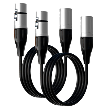 15FT XLR Microphone Cable, XLR Male to Female Balanced Mic Cord, 2 Pack