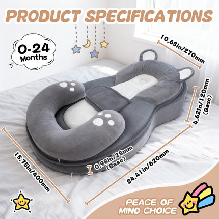 kornsurte Baby Lounger for Reducing Spit-Up, Breastfeeding & Bottle Feeding Support, Detachable Top and Bottom