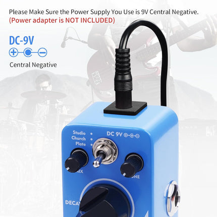 AITONE Guitar Reverb Pedal Mini Digital Metal Effect Pedal with 3 Modes Church Plate Studio 32 bit Audio True Bypass for Electric Guitar (AT-02)