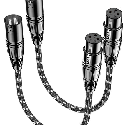 XLR Cables 3ft 2 Pack,Short Microphone Cable OFC Noise Reduction