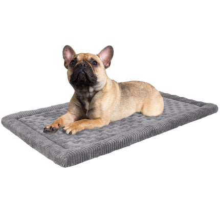 Colchoneta para jaula de perro 30x19 inch, gris, espuma viscoelástica, para perro pequeño y mediano, lavable, antideslizante