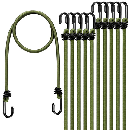 Bungee Cords Heavy Duty Outdoor: 20 Pcs Rubber Bungee Cords with Hooks in a Storage Jar Includes 10", 18", 24", 30", 36", 48" Bungee Cord for Camping, Tent, Fastening Items