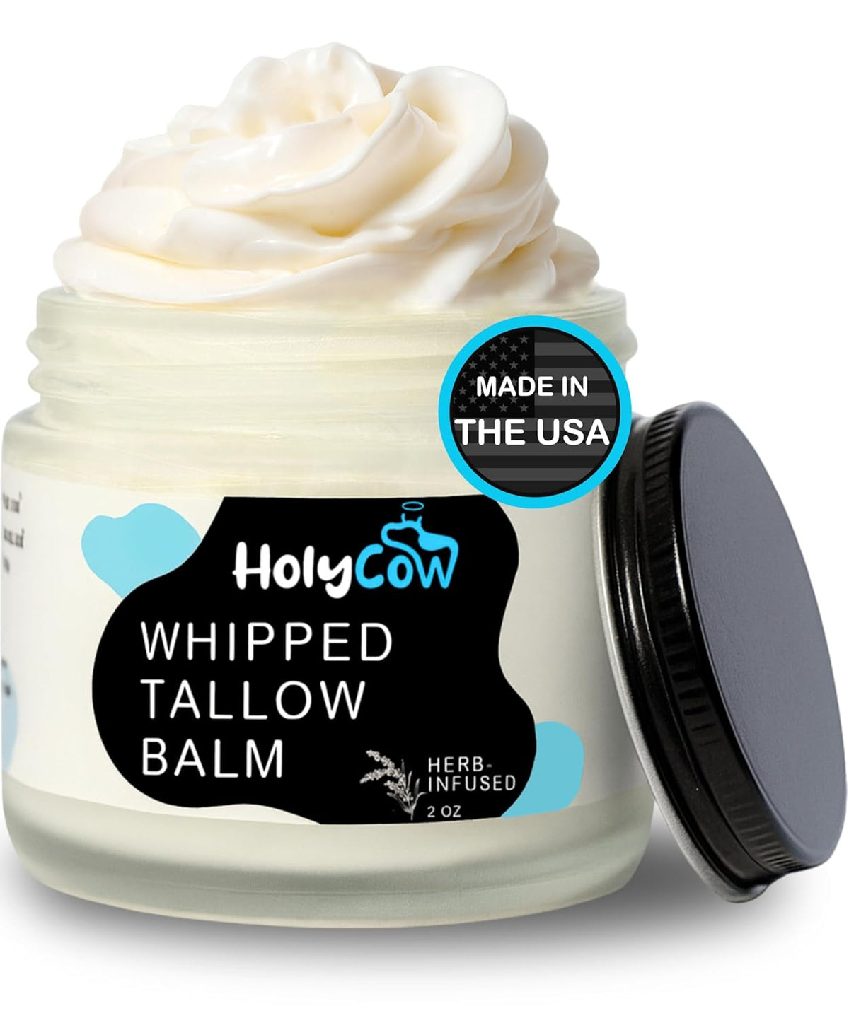 100% Grass Fed Beef Tallow Whipped Face Balm with Organic Jojoba Oil