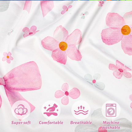 Hooyax Newborn Lounger Cover - Soft Baby Lounger Cover with Bow Prints, Breathable Infant Lounger Cover for Newborn Boys Girls, Washable Lounger Protector (Bow)