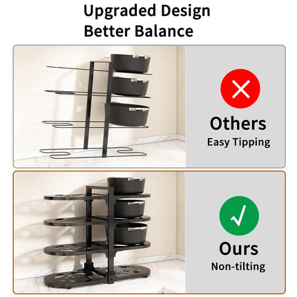 Adjustable Heavy Duty Pots and Pans Organizer Under Cabinet, 8-Tier Pot and Pan Organizers Inside Cabinet, Kitchen Cabinet Organizers and Storage, Black