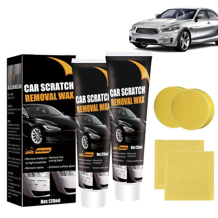 2Pcs Car Scratch Remover Wax, Professional Scratch Remover for Vehicles,Car Scratch Repair Paste with Wipe Sponge,Car Scratch Repair Paste for Deep Scratches with Wipe and Sponge