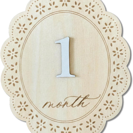 Baby Girl Monthly Milestone Signs, 1-12 Monthly Baby Milestone Girl, Newborn Photography Props Double-Sided, Nursery Decor for Girls (M03)