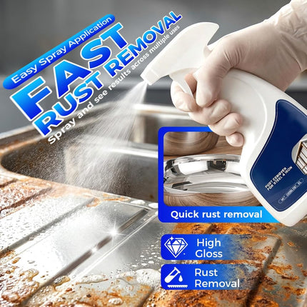 Rust Remover Spray for Metal, Powerful Rust Remover Heavy Duty Metal Cleaner, Highly Concentrated Rust Remover for Stainless Steel Copper, Automotive Parts, Fast Acting (1)