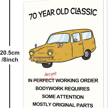 Funny 70th Birthday Card,70th Birthday Gifts & Decorations for Women Men,Happy 70 Year Old Gifts Cards for Dad Mom Husband Wife Grandpa Grandma